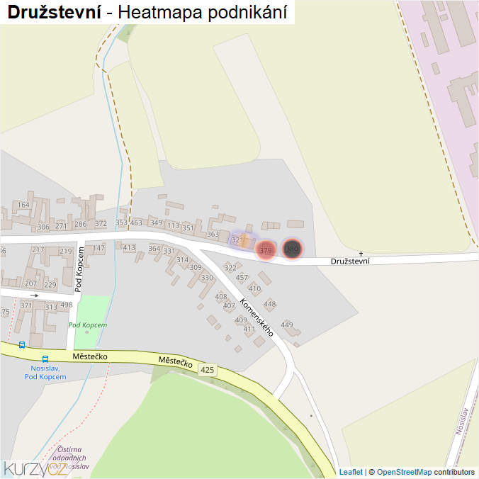 Mapa Družstevní - Firmy v ulici.