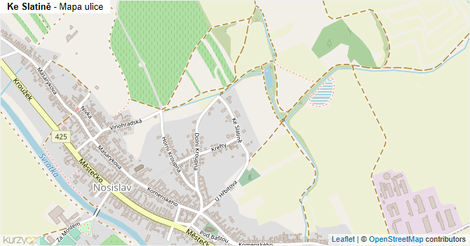 Ke Slatině - mapa ulice