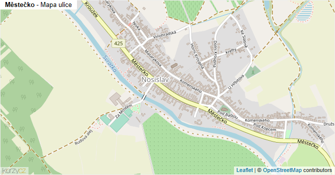Městečko - mapa ulice