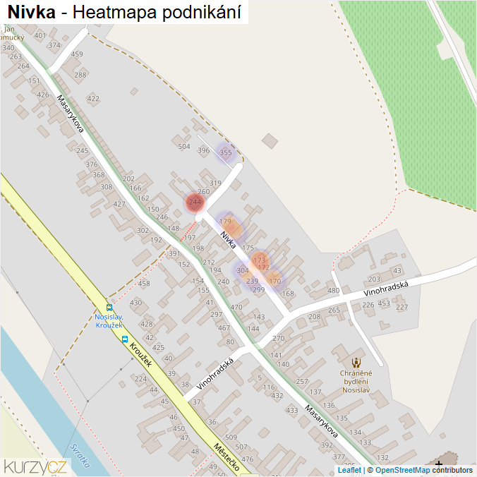Mapa Nivka - Firmy v ulici.