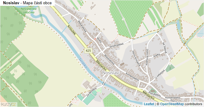 Nosislav - mapa části obce