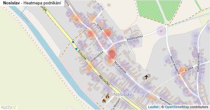 Nosislav - mapa podnikání