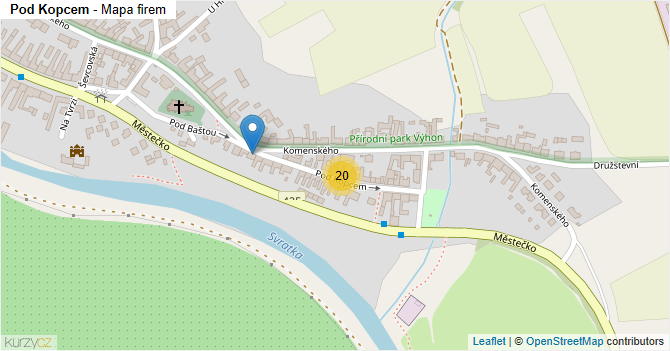 Pod Kopcem - mapa firem