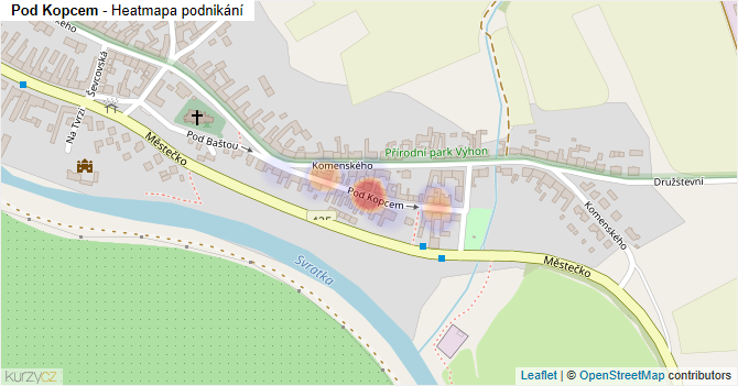 Pod Kopcem - mapa podnikání