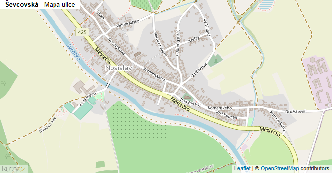 Ševcovská - mapa ulice