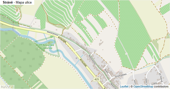 Stráně - mapa ulice