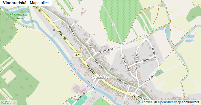 Vinohradská - mapa ulice