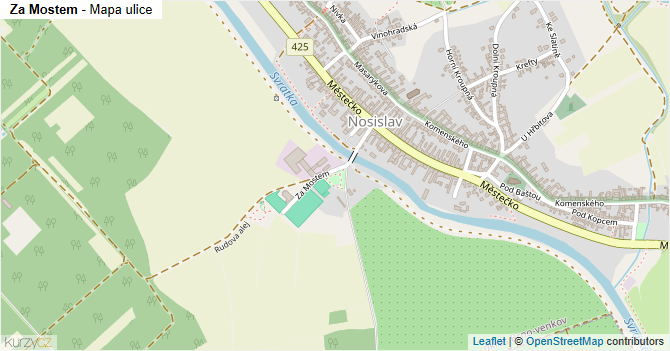 Za Mostem - mapa ulice