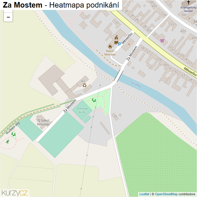 Mapa Za Mostem - Firmy v ulici.