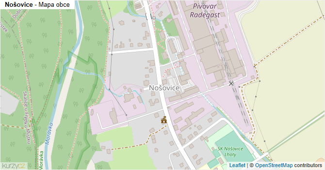 Nošovice - mapa obce