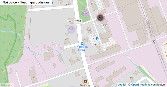 Nošovice - mapa podnikání