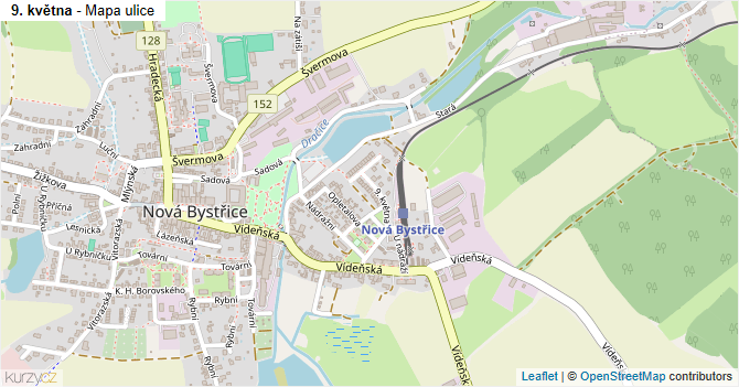 9. května - mapa ulice