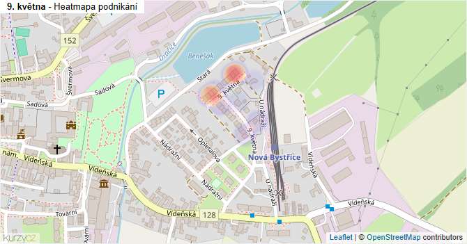 9. května - mapa podnikání