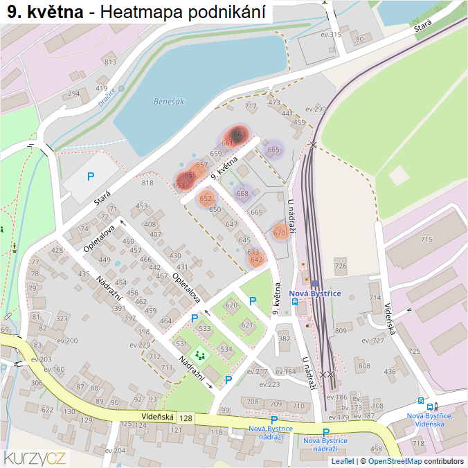 Mapa 9. května - Firmy v ulici.
