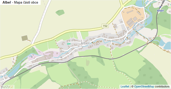 Albeř - mapa části obce