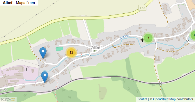 Albeř - mapa firem
