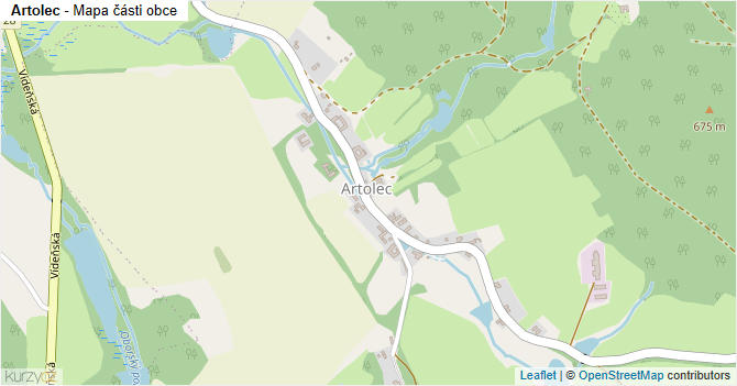 Artolec - mapa části obce