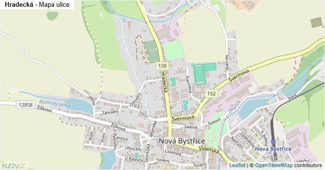 Hradecká - mapa ulice