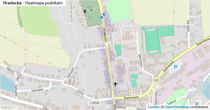 Hradecká - mapa podnikání