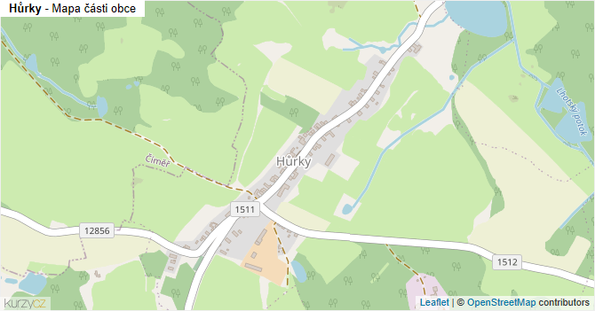 Hůrky - mapa části obce
