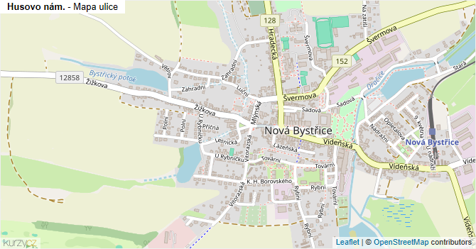 Husovo nám. - mapa ulice