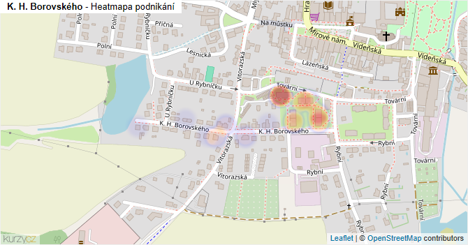 K. H. Borovského - mapa podnikání