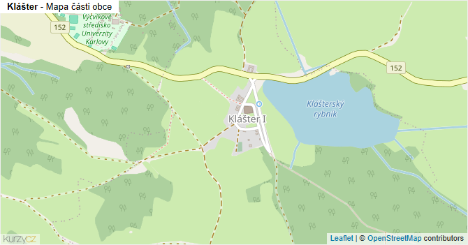 Klášter - mapa části obce