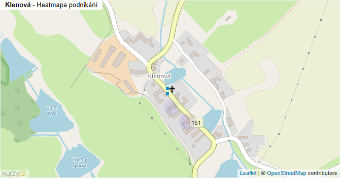 Klenová - mapa podnikání