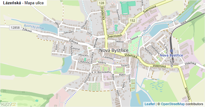 Lázeňská - mapa ulice