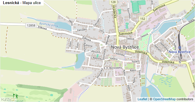 Lesnická - mapa ulice