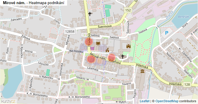 Mírové nám. - mapa podnikání