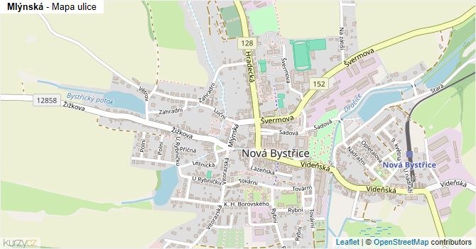 Mlýnská - mapa ulice