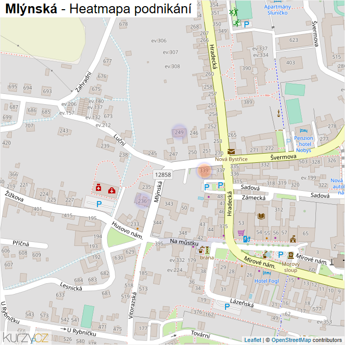 Mapa Mlýnská - Firmy v ulici.