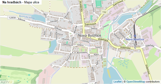 Na hradbách - mapa ulice