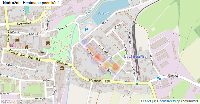 Nádražní - mapa podnikání