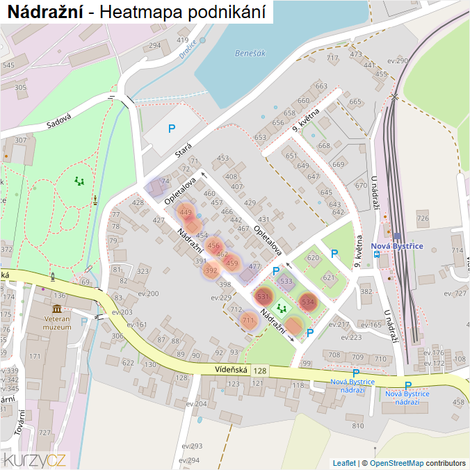 Mapa Nádražní - Firmy v ulici.