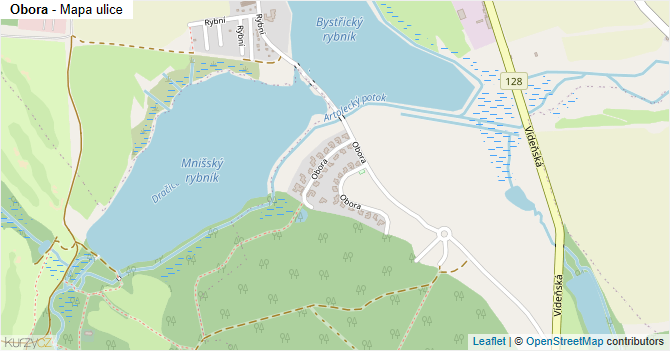 Obora - mapa ulice
