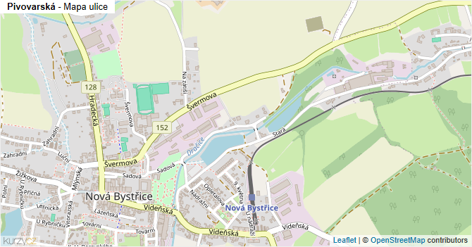 Pivovarská - mapa ulice