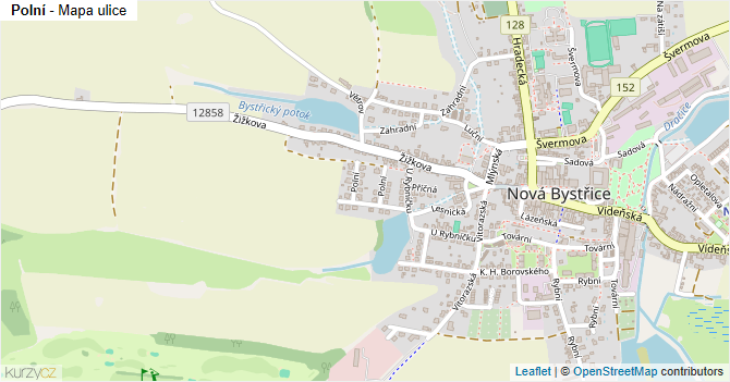 Polní - mapa ulice