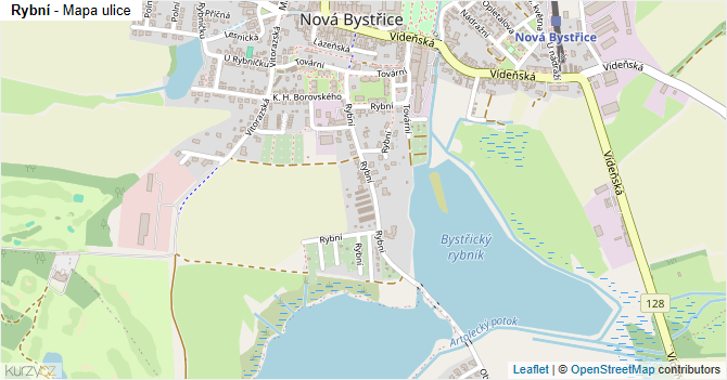Rybní - mapa ulice