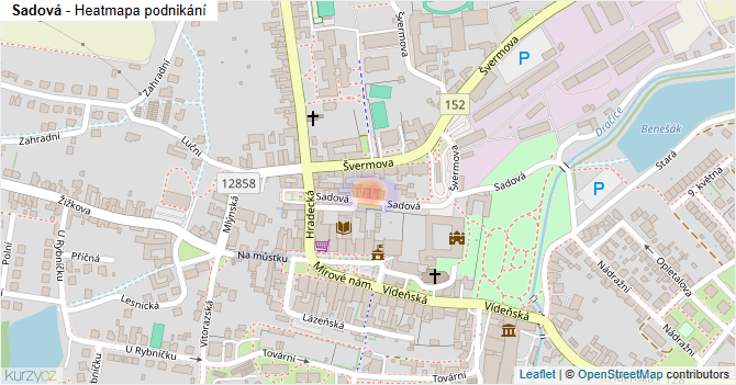 Sadová - mapa podnikání