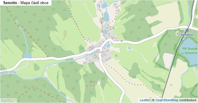 Senotín - mapa části obce