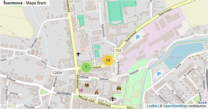 Švermova - mapa firem