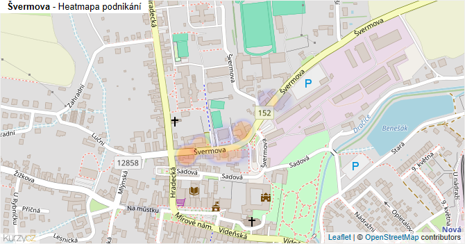 Švermova - mapa podnikání