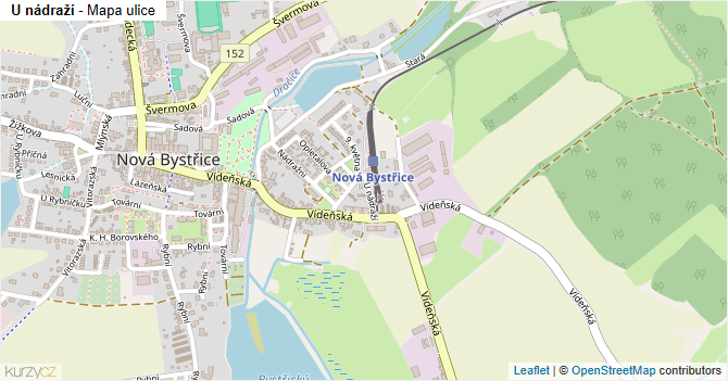 U nádraží - mapa ulice