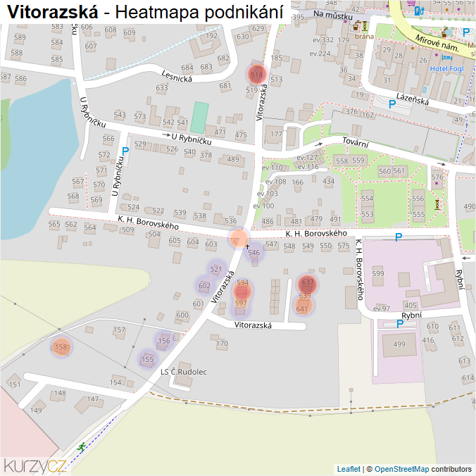 Mapa Vitorazská - Firmy v ulici.