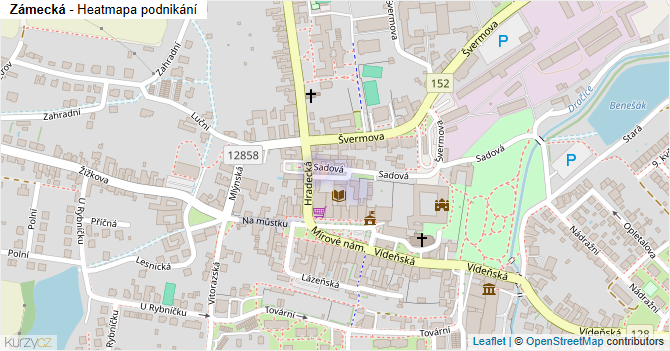 Zámecká - mapa podnikání