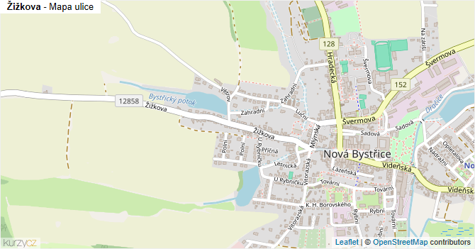 Žižkova - mapa ulice