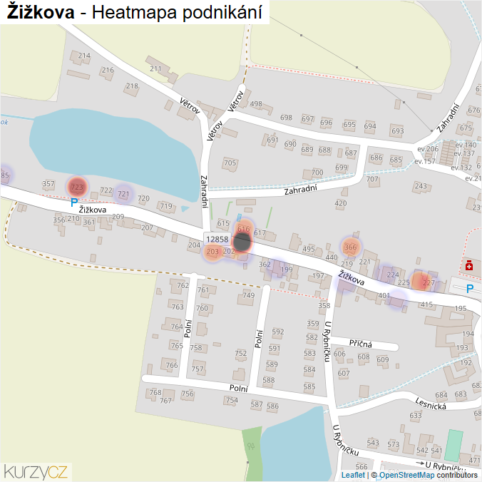 Mapa Žižkova - Firmy v ulici.