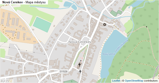 Nová Cerekev - mapa městysu